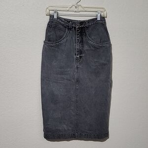 Spettro Skirt Womens Maxi Denim Black Light Wash Vintage Y2K Size 26